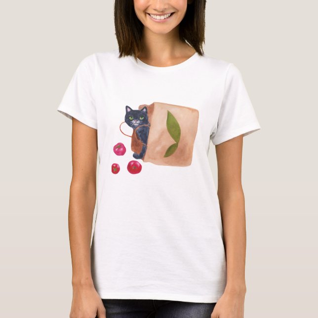 Shopping Cat T-Shirt (Front)
