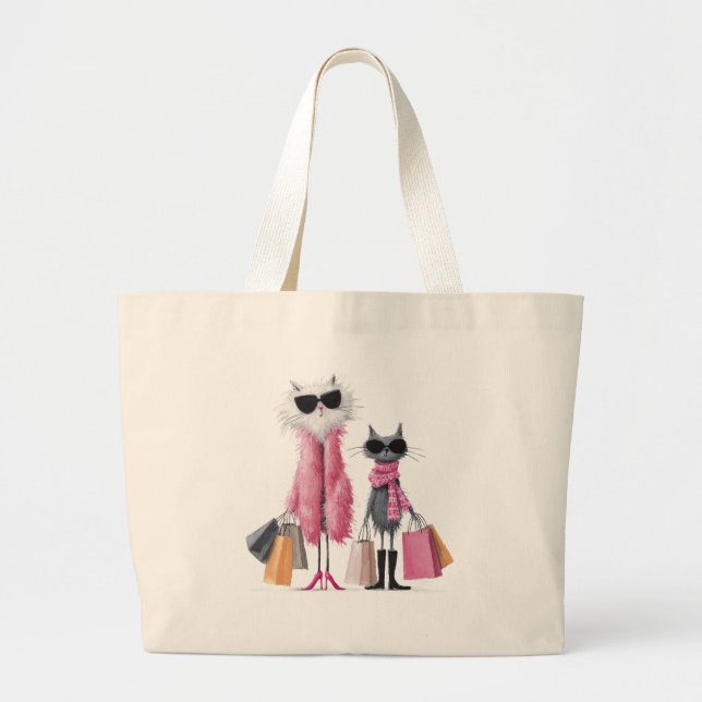 Shopping Cats Cloth Tote Bag (Front)