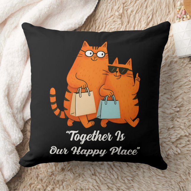 Shopping Day Cat Love Cushion (Blanket)