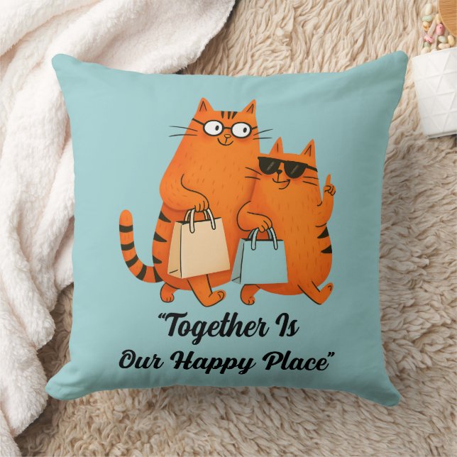 Shopping Day Cat Love Cushion (Blanket)