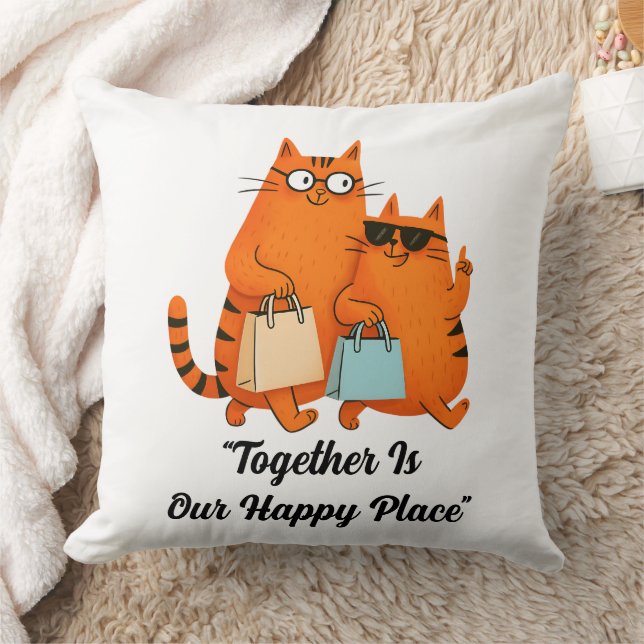 Shopping Day Cat Love Cushion (Blanket)