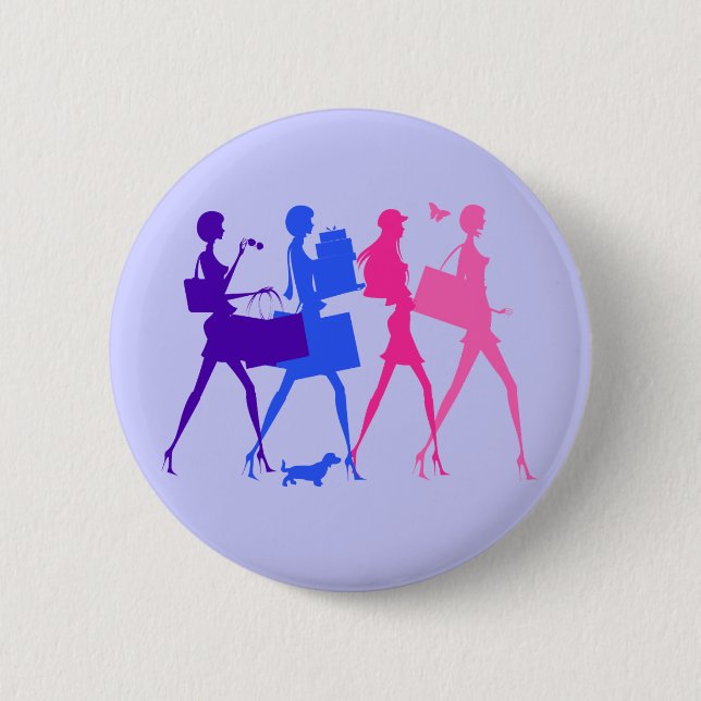 Shopping Divas 6 Cm Round Badge (Front)