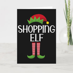 Shopping Elf Family Matching Group Christmas Party Card