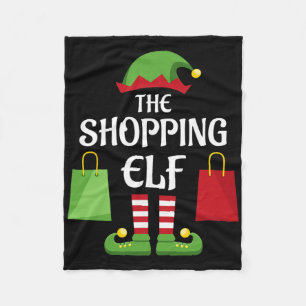 Shopping Elf Family Matching Group Christmas Shopp Fleece Blanket