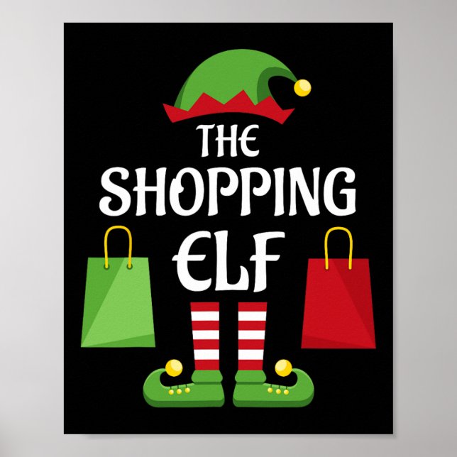 Shopping Elf Family Matching Group Christmas Shopp Poster (Front)