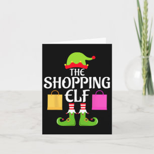 Shopping Elf Matching Family Group Christmas Party Card