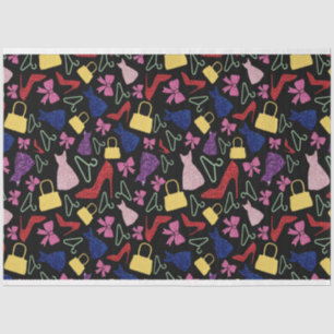 Shopping Fashion Accessories Pattern Tissue Paper