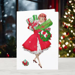Shopping in High Heels & Girdle Vintage Christmas Holiday Card<br><div class="desc">Shopping in High Heels & a Girdle Vintage Christmas Holiday Card</div>