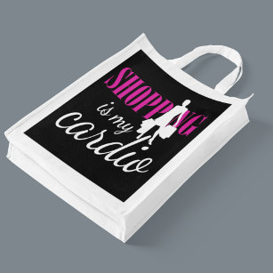 Shopping Is My Cardio Graphic Print (v2) Reusable Grocery Bag