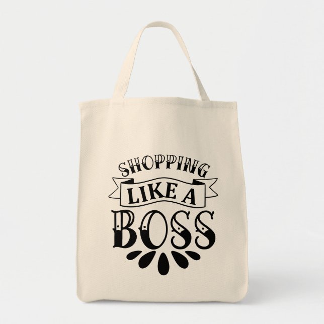 Shopping Like A Boss Typography  Tote Bag (Front)