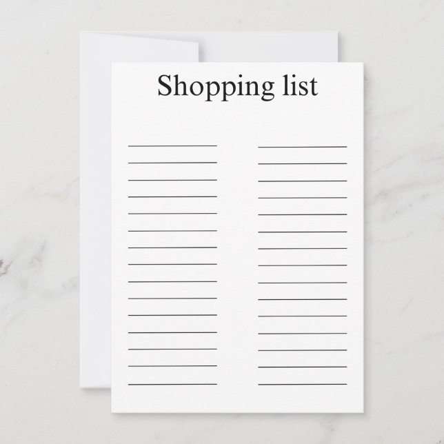 Shopping list card (Front)