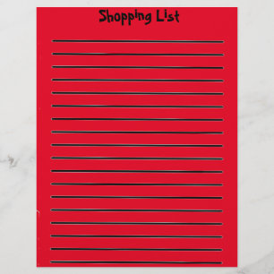Shopping List Letterhead Red