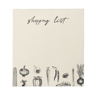 Shopping list notepad