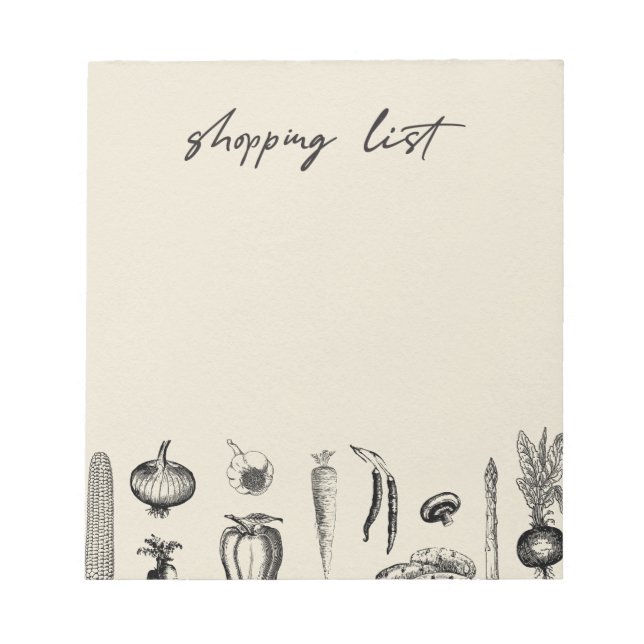 Shopping list notepad (Front)
