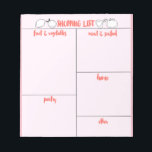 Shopping List Notepad<br><div class="desc">Pink shopping list notepad helps you plan your shopping for the week.</div>