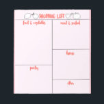 Shopping List Notepad<br><div class="desc">Pink shopping list notepad helps you plan your shopping for the week.</div>