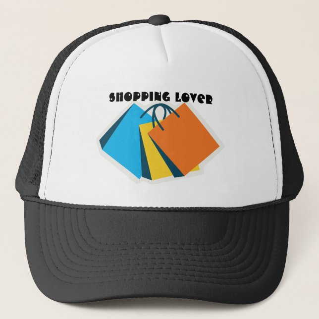 Shopping Lover Image with Text Lovely Pick-Cap Trucker Hat (Front)