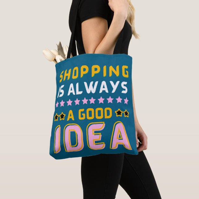 Shopping Lover Trendy & Fun Gift for Shopaholics Tote Bag (Close Up)