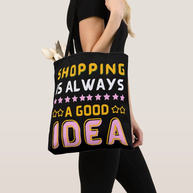 Shopping Lover Trendy & Fun Gift for Shopaholics Tote Bag (Close Up)