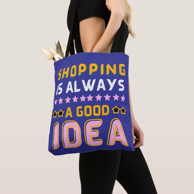 Shopping Lover Trendy & Fun Gift for Shopaholics Tote Bag (Close Up)