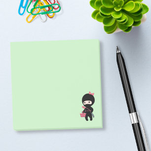 Shopping Ninja Girl on Green Post-it Notes