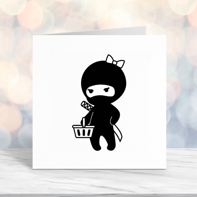 Shopping Ninja Girl Self-inking Stamp (Creator Uploaded)