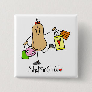Shopping Nut T-shirts and Gifts 15 Cm Square Badge