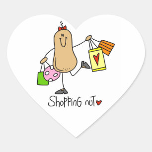 Shopping Nut T-shirts and Gifts Heart Sticker