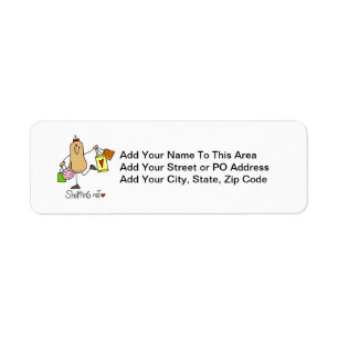 Shopping Nut T-shirts and Gifts Return Address Label