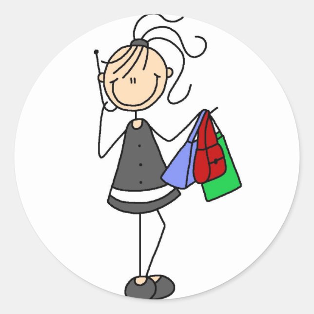 Shopping On Cellphone Sticker (Front)