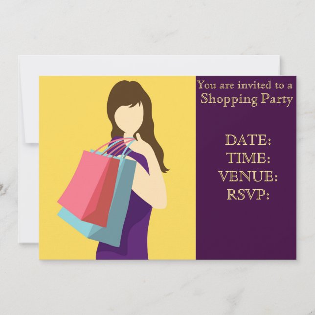 Shopping party girls day out party invitation (Front)