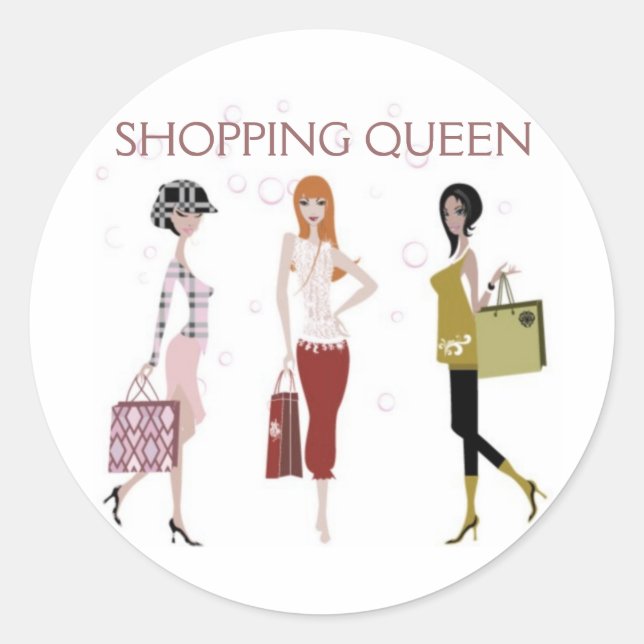 SHOPPING QUEEN COLLECTION CLASSIC ROUND STICKER (Front)