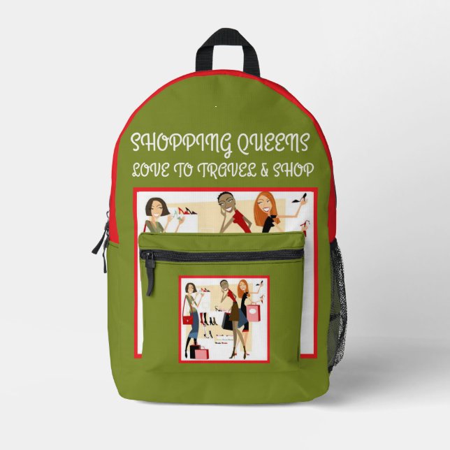 Shopping Queen Collection - Ladies  Printed Backpack (Front)