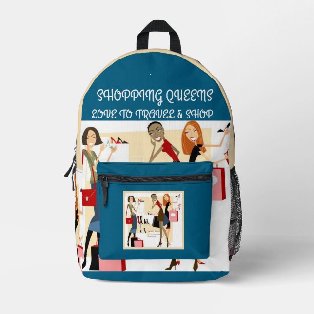 Shopping Queen Collection - Ladies  Printed Backpack (Front)