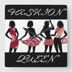 SHOPPING QUEEN COLLECTION SQUARE WALL CLOCK