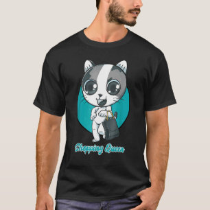 Shopping Queen Cute Chibi Cat W Shopping Bags Illu T-Shirt