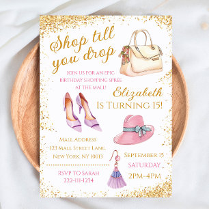 Shopping Spree Birthday Invitation