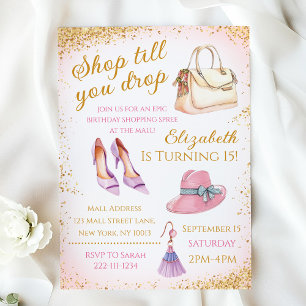 Shopping Spree Birthday Invitation
