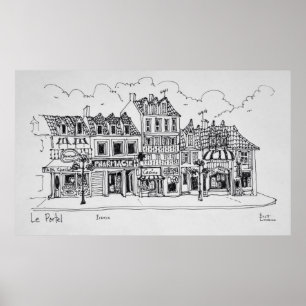 Shopping Street Le Portel, France Poster