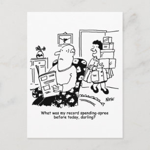 Shopping Trip. Record Spend. Overspending at Shops Postcard