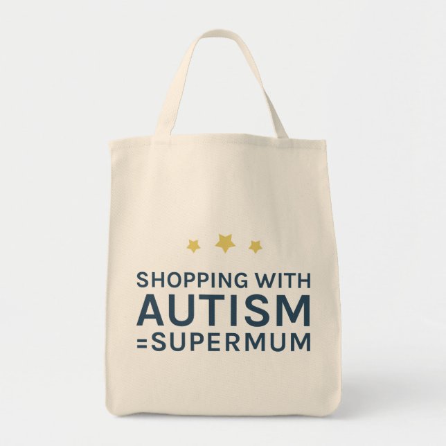 Shopping With Autism Supermum Tote Bag (Front)