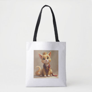“Shopping with Royalty: The Majestic Cat Tote Bag”