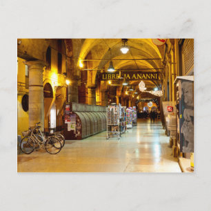 Shops Under a Portico in Bologna, Italy Postcard