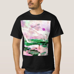 Shore and Mountain Paintings - Green T-Shirt
