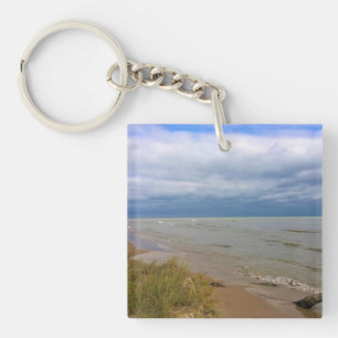 Shore of Lake Michigan, Sheyboygan, WI Key Ring
