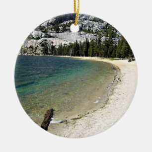 Shore of Tenaya Lake, Yosemite, CA Ceramic Ornament
