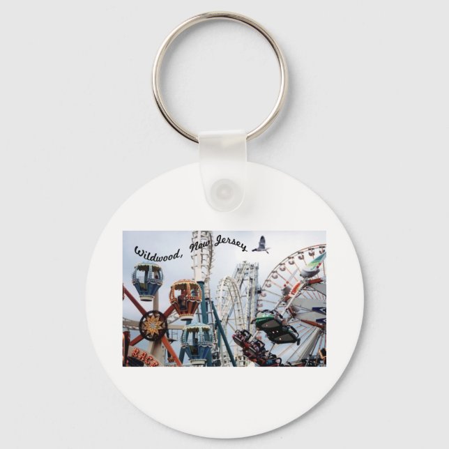 Shore Pier-Wildwood Text Keychain (Front)