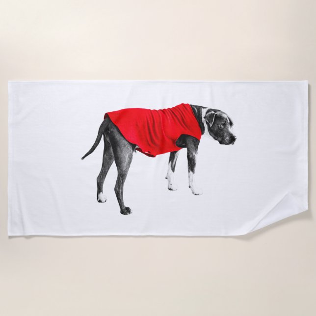 Shore Red, Relaxed Walk Beach Towel (Front)