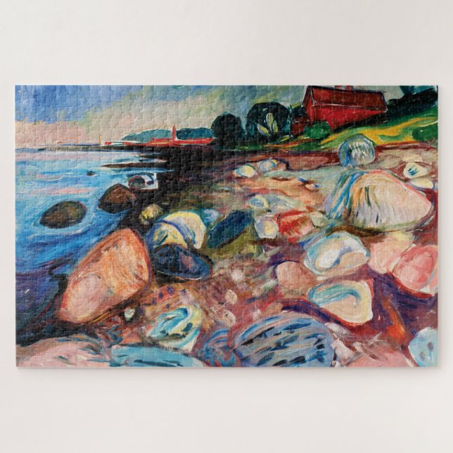 Shore with Red House by Edvard Munch Jigsaw Puzzle (Horizontal)