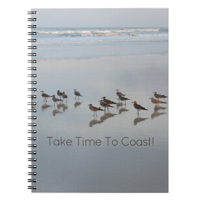 Shorebirds On the Beach Nature Photography Notebook (Front)